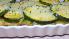 Gratin de courgettes et de riz cru