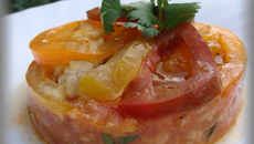 Carpaccio de tomates multicolores