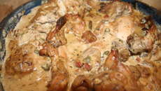 Lapin chassé au four à bois