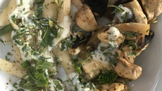 Pâtes poulet-champignons sauce estragon