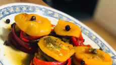 Confit de poivrons épicés aux Saint-Jacques