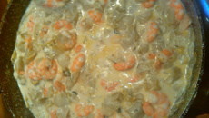 Scampis aux chicons et Boursin