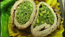 Roulés de bœuf et haricots verts au shoyu