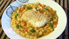 Pavés de cabillaud et pois chiches au cumin