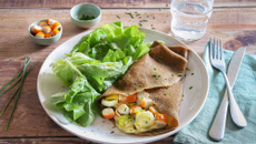 Galette à la fondue de poireaux et au surimi