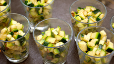 Verrines croquantes de courgettes aux noix
