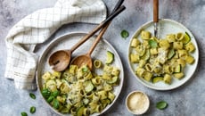 Pâtes au pesto et courgettes