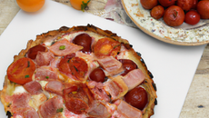 Tarte aux tomates cerises et jambon blanc