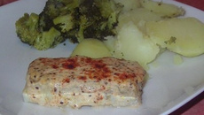 Poisson à la crème de moutarde