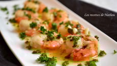 Gambas à l'ail, citron et Pastis