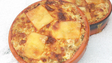 Petits gratins quinoa et poireaux aux lardons