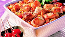 Lapin au chutney, pommes, tomates épicées