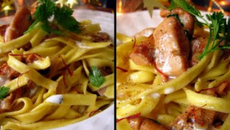 Pâtes au safran, foie gras et girolles