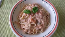 Linguine au saumon frais, légumes primeurs et sauce boursin cuisine