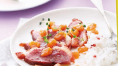 Magret de canard aux melons charentais jaunes caramélisés