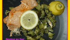 Saumon cuisson vapeur et courgettes au thym