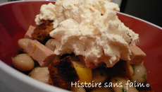 Salade d'haricots de Soissons et chantilly de foie gras
