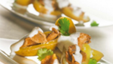 Pompadour farcies aux champignons et sauce au lait de coco