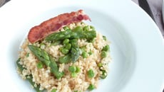 Boulghour façon risotto asperges et garden peas