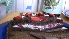 Tarte aux fraises et au chocolat