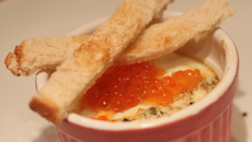 Œufs cocotte au citrons confits et Œufs de saumon