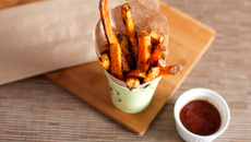 Frites légères de patates douces