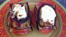 Bruschettas aubergine / tomate / jambon / fromage