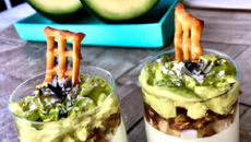 Verrine sucré salé avocat noix et st jacques/vanille