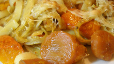 Gratin de pâtes à la carbonade et au potimarron