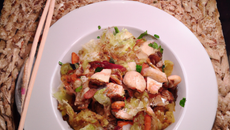 Sauté de volaille et choucroute façon wok