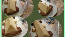 Bûche clémentine-choco et insert praliné