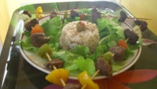 Brochette de bœuf et aux légumes