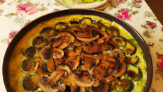 Flan de courgettes et champignons