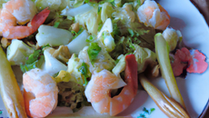 Salade d'endives et crevettes à la ciboulette