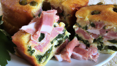 Cake petits pois épinards et jambon