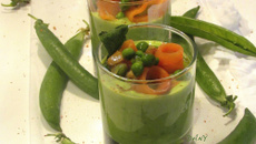 Crème de petits pois au saumon fumé