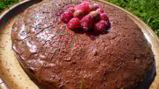 Légèreté chocolatée aux framboises et pépites de chocolat