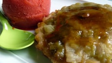 Tatin rhubarbe anisée sorbet gariguette