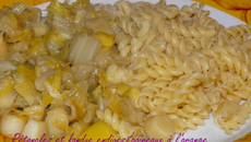 Pétoncles et fondue endives/poireaux à l'orange