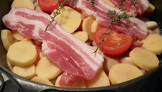 Lapin en daube à la moutarde et aux tomates