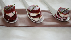 Mille feuille de betterave à la ricotta