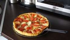 Tarte chèvre et tomate aux œufs