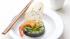 Chaud  Froid de gambas, bouillon aux saveurs Thaï