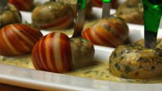 Bouchée d'escargot a la crème safranée