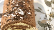 Bûche chocolat et caramel au beurre salé