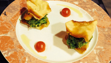 Mille feuille d'avocats aux Gambas