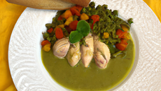 Poulet et sauce verte