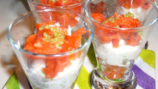 Verrines saumon citron-caviar