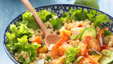 Salade thaï au maïs blanc et crevettes