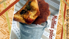 Muffins polenta chorizo cœur tomaté